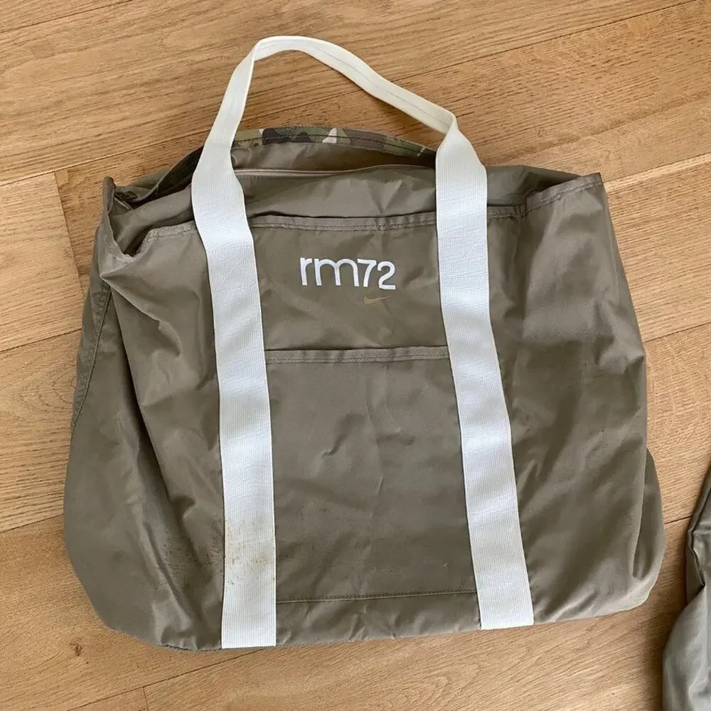 Nike x RM72 Nominated Set of Duffel & Tote Bag in Tan and Cream